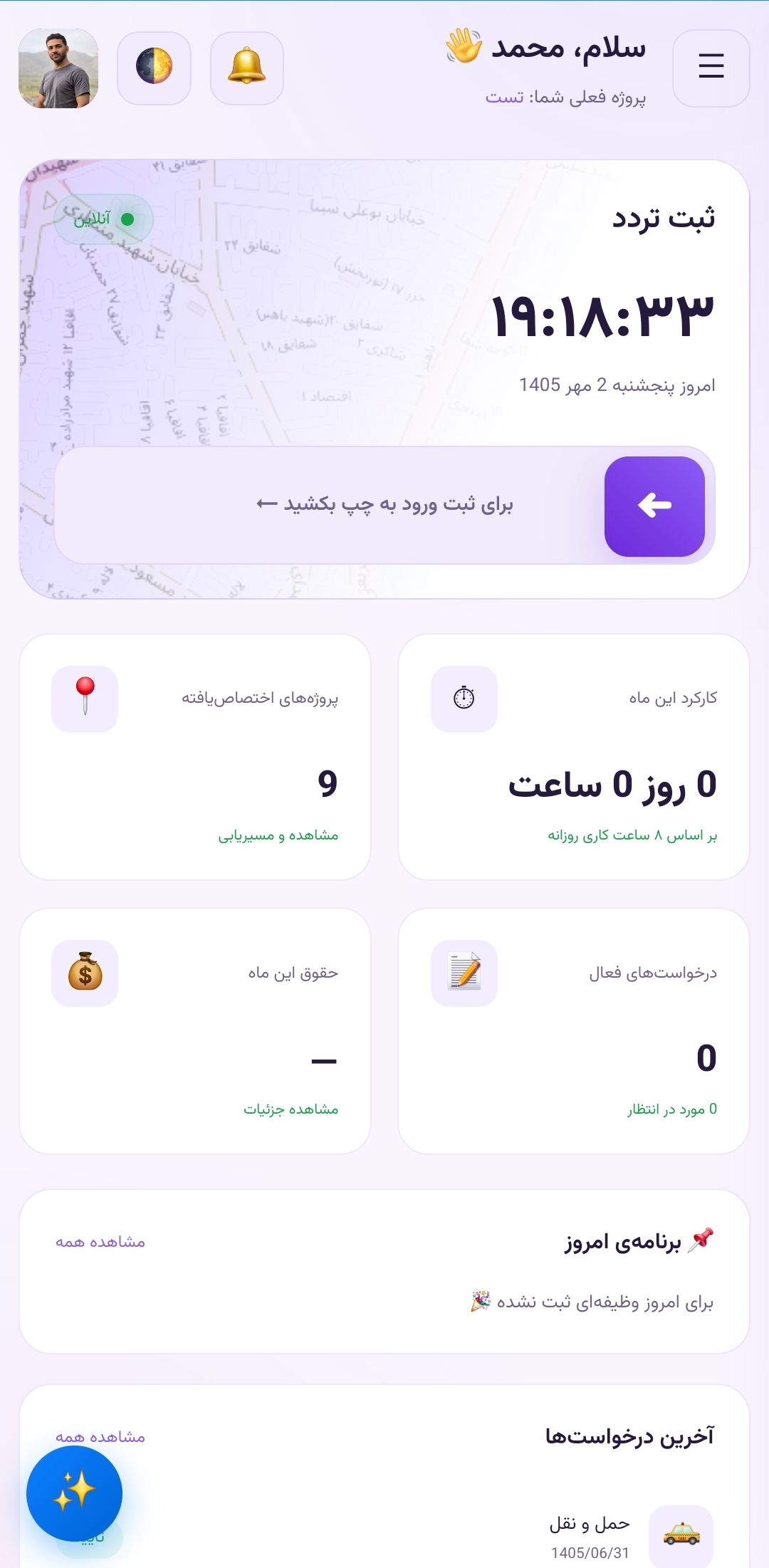 داشبورد مدیریتی